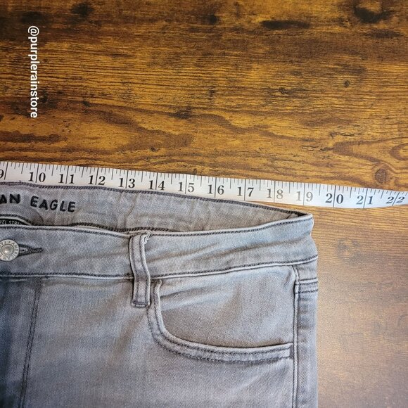 American Eagle Jeans 16 R Jegging Hi Rise Next Level Stretch Gray Wash Denim - Picture 8 of 13